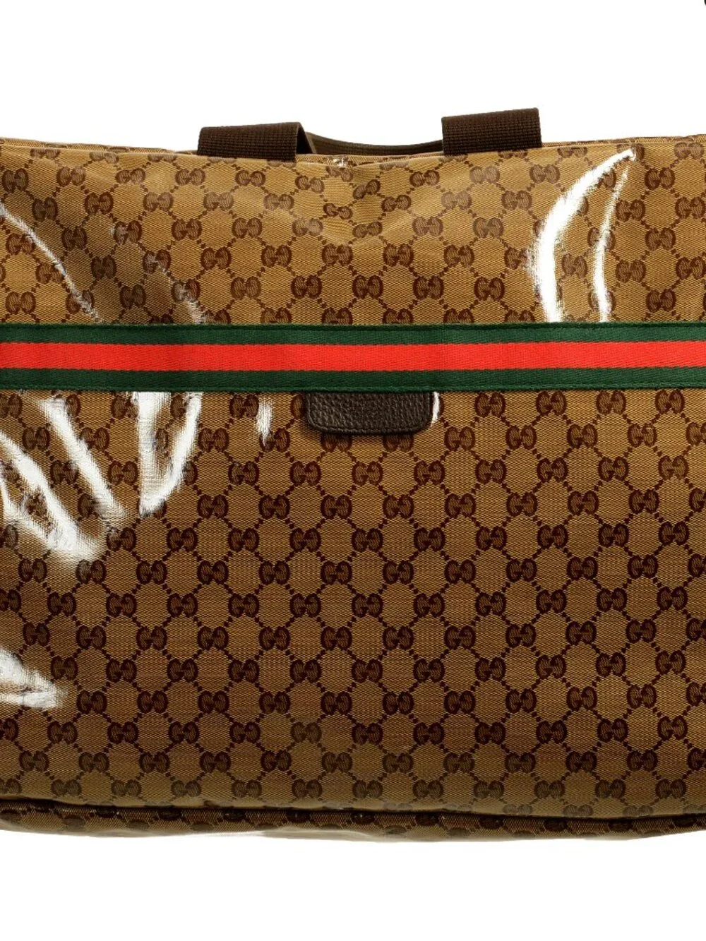 Gucci Men's GG Crystal Web Duffle Gym Weekender Travel Extra Large Bag - Picture 2 of 11